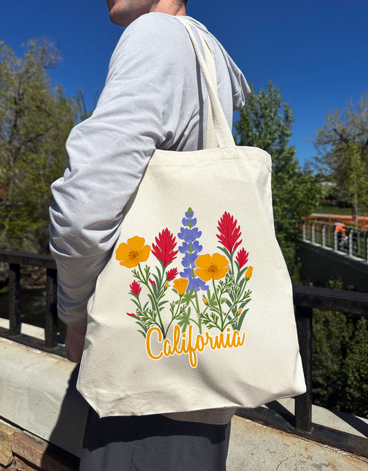 California Wildflower Tote Bag